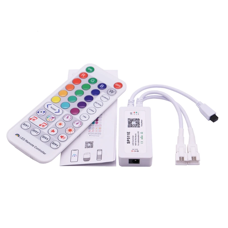 SP511E Wifi Music LED Controller For WS2812B WS2811 Addressable Pixel RGB LED Strip Dual Output Smart Voice Control Retail