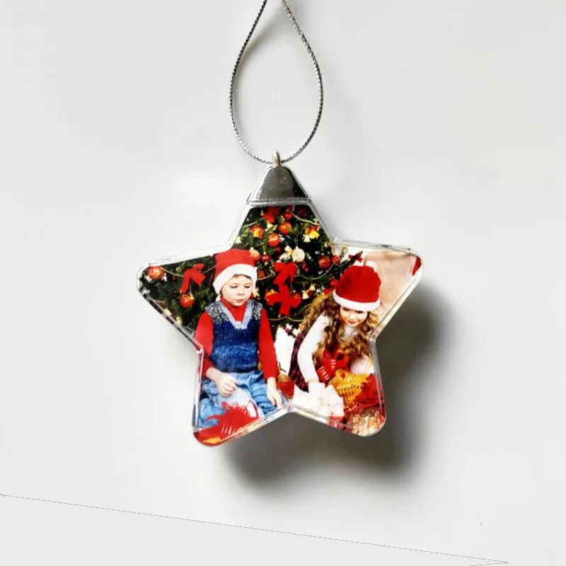 10pcs Sublimation DIY White Double Sided Blank MDF Merry Christmas Pendant Mix Style