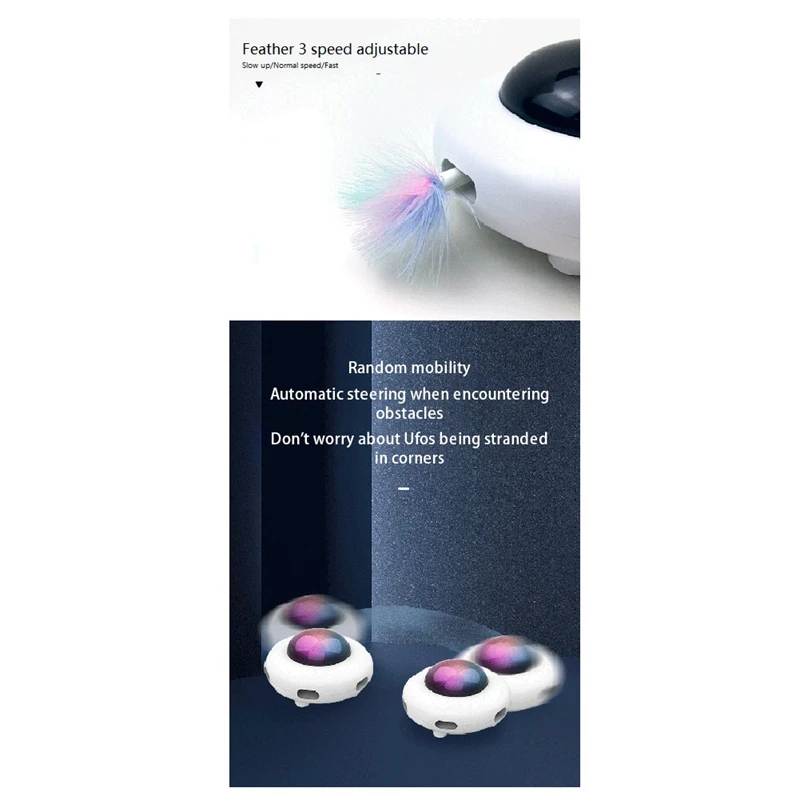 Cute Toy Smart Teaser UFO Pet Turntable Catching Training Toys USB Charging Interactive AUTO Pet Toy