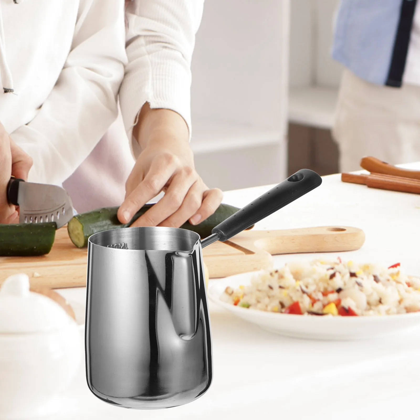 

Stainless Steel Milk Frothing Pitcher Large Capacity Latte Cup Coffee Milk Steamer Pitcher for Espresso Art Stainless Steel Cup