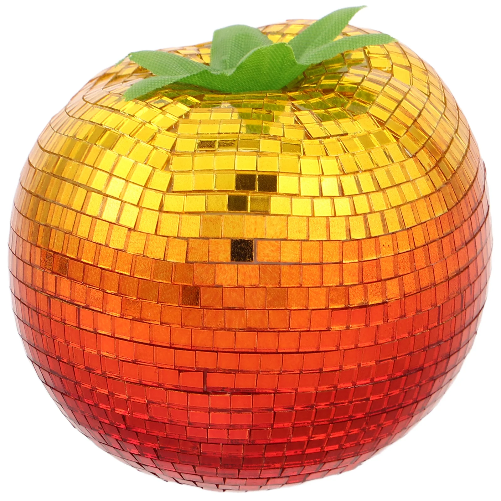 

Disco Fruit Ball Decor Tomato Mirror Finish Statue - Groovy Retro Home Party Tabletop Accent for Office Desk Holiday Event