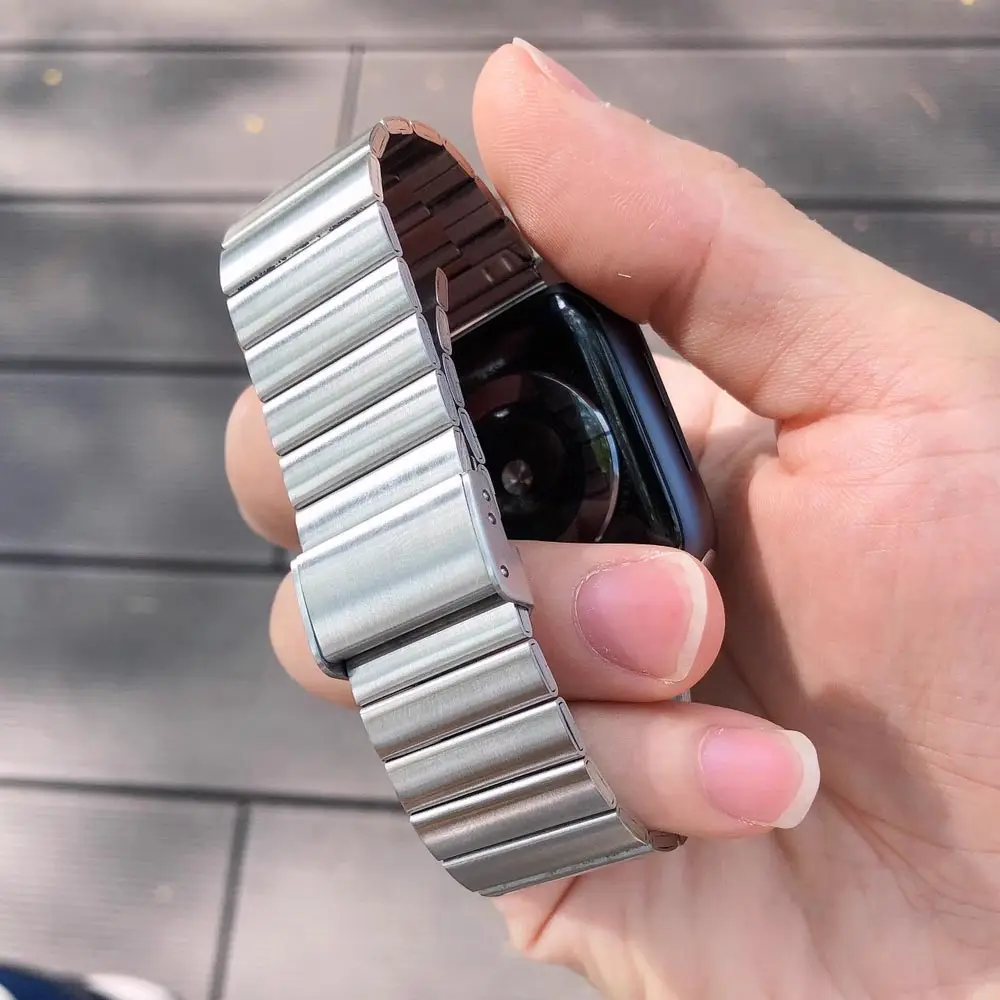 Ремешок из нержавеющей стали для Apple Watch Band 7 8 9 45 мм 41 мм, браслет для IWatch Ultra 2 49 мм Series 6 SE 5 3 44 мм 40 мм