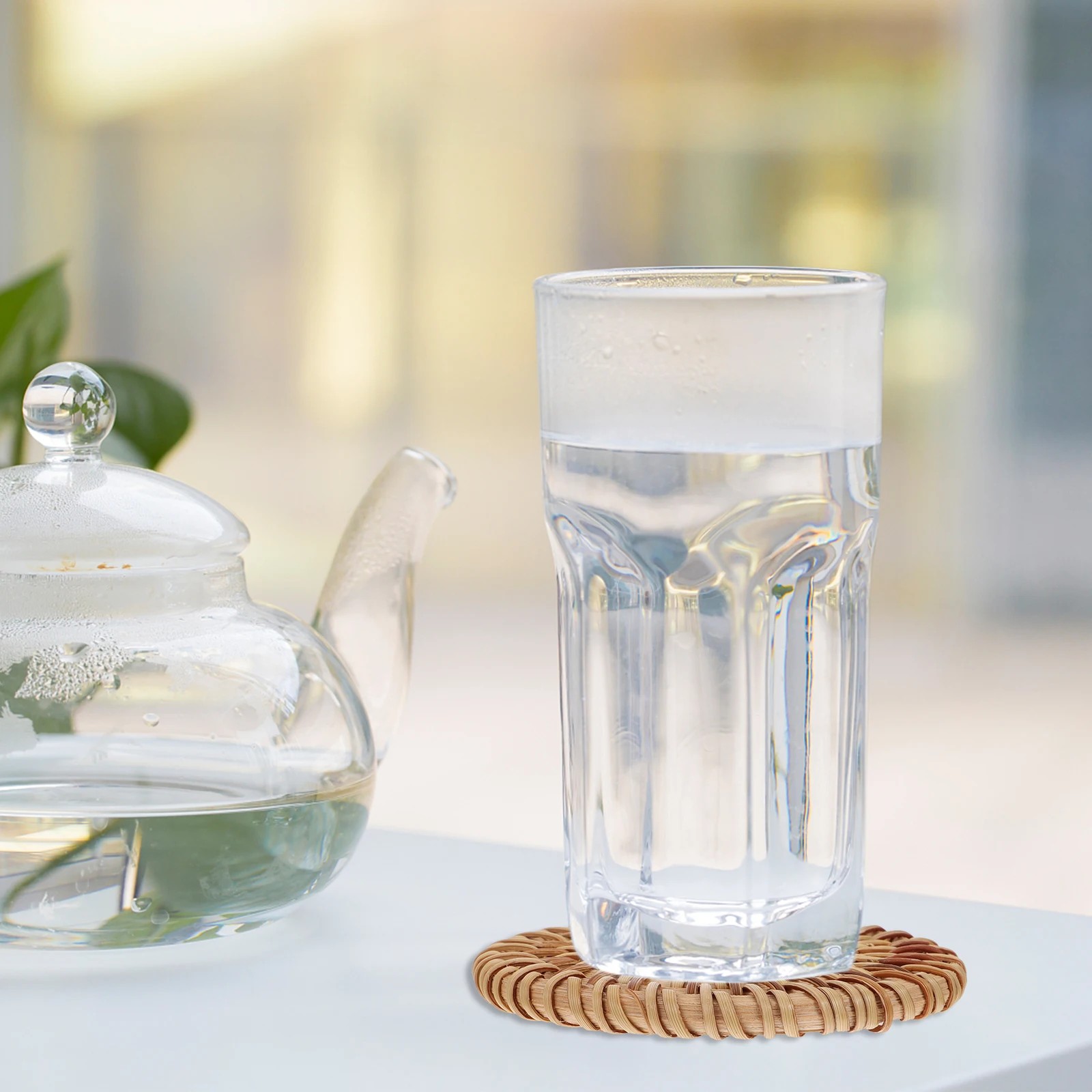 

1Set Heat Proof Round Placemats Woven Cup Pad for Table Protection and Decoration Woven Placemat Decorative Placemat