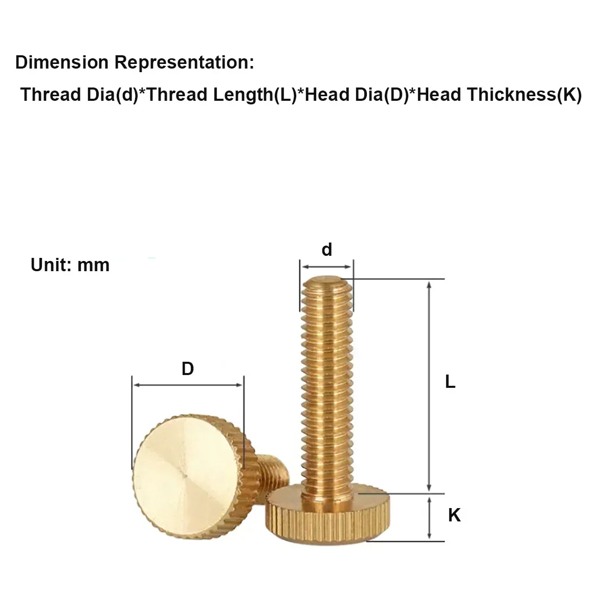 

Brass Hand Twisted Screw / Flat Head Knurled Hand Twisted Bolt M3-M10