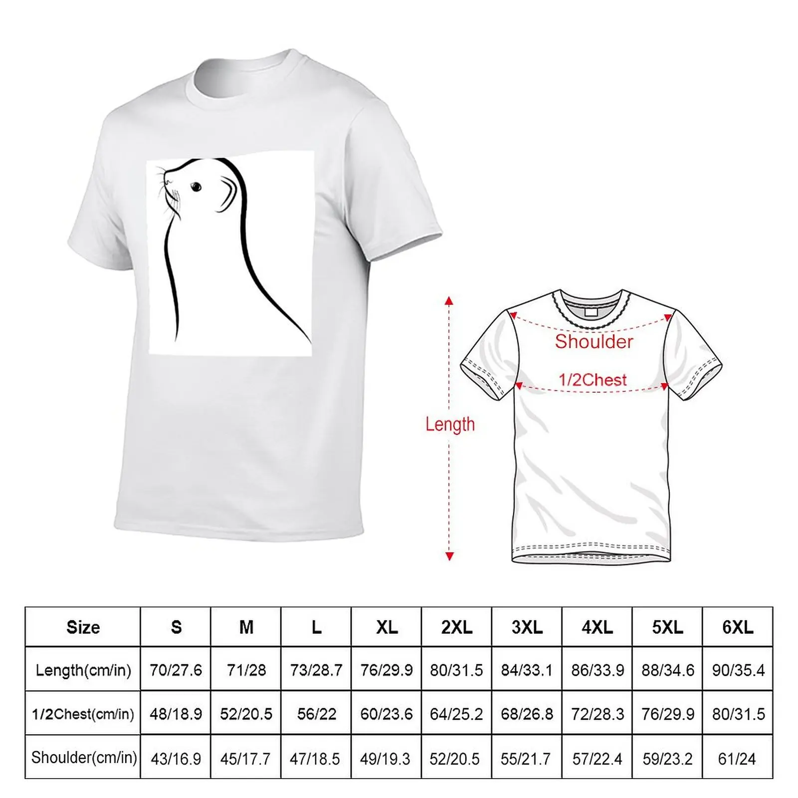 Cute ferret T-Shirt custom t-shirts kawaii clothes mens graphic t-shirts funny