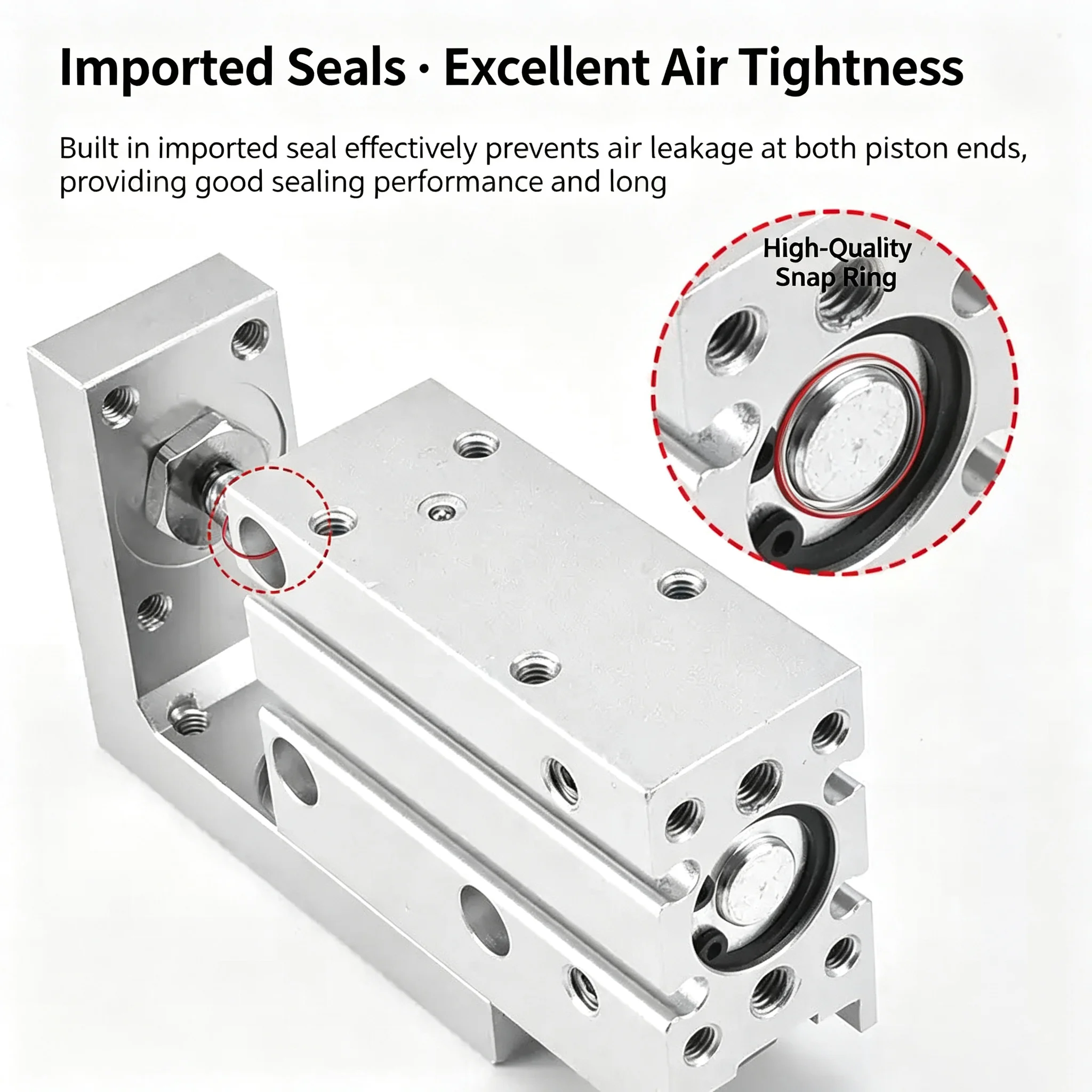 Precision Pneumatic Air Linear Side Rail Guide Rod Cylinder MXH Series Selectable Sizes 6mm/10mm/16mm/20mm for Industrial Use