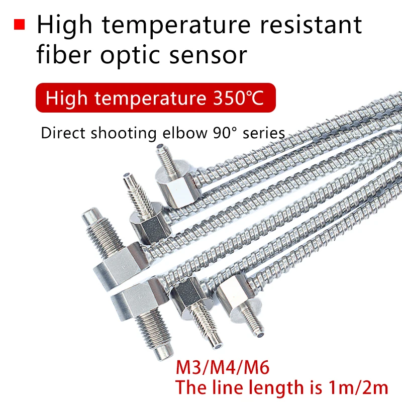 Устойчивый к высоким температурам датчик из стекловолокна M3M4M6, отражатель, прямоугольный, термостойкость, 350 градусов, может быть