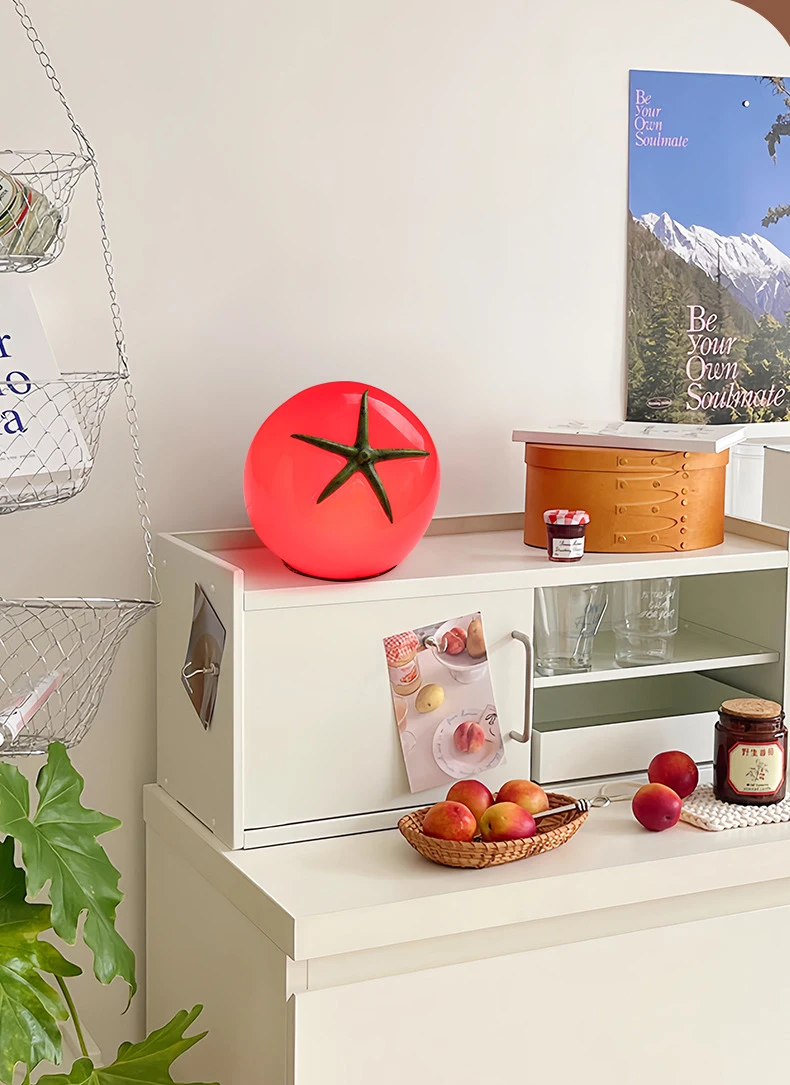 Red Resin Tomato Table Lamp Lovely Home Atmosphere