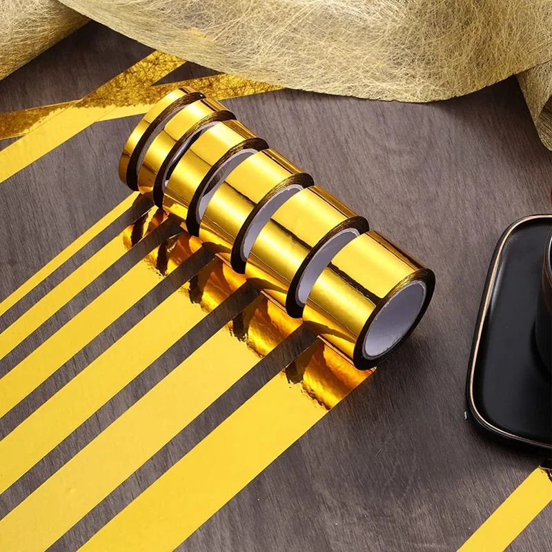 Nastro fai da te nastro a specchio in metallo e carta nastro da imballaggio nastro autoadesivo in pellicola di poliestere 35M