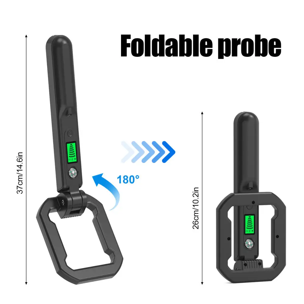 Handheld Metal Detector Foldable Treasure Hunting Tool With Compass LCD Display High Sensitivity Gold Silver Copper Finder