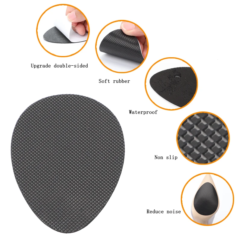 Woman high heel soles Protection pad self-adhesive Rubber mat Forefoot non-slip Wear-resistant sole protection pad 2 pcs/1 Pair