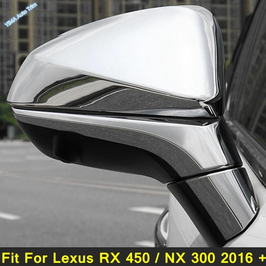 Side Door Rearview Mirror Overlay Styling Eyebrow Shield Cover Trim Chrome Accessories Fit For Lexus RX 450 / NX 300 2016 - 2021