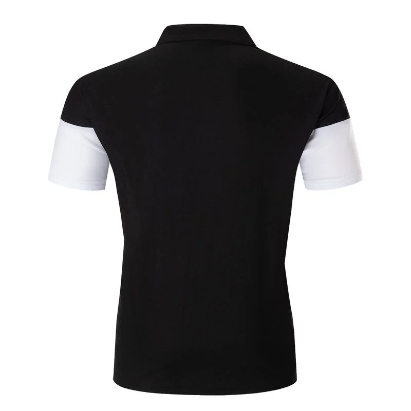 Men's Colorblock Neckline Design High End Business Classic Summer Fashion Casual Short Sleeve Polo Shirt Top FM778