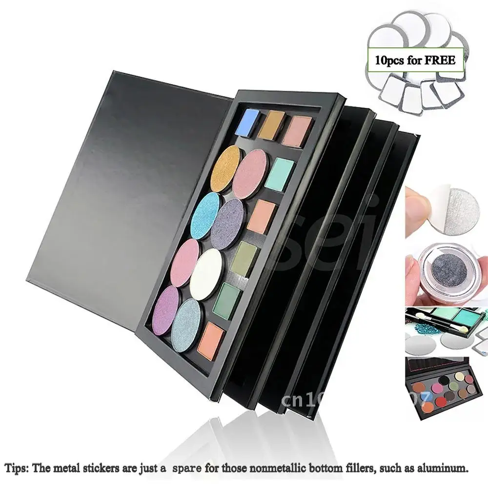 Book Shaped New Extra Large Magnetic Eyeshadow Pallete 3/4 Big Layers EMPTY Palette Storage Makeup Shadows Box 60pcs 36mm