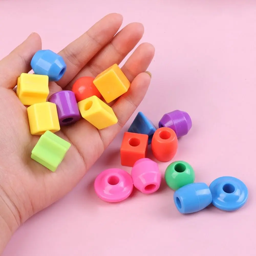 التوتير مونتيسوري الابتدائية جلد الخرز الحرف البلاستيك جلد الخرز ألعاب التدريب نجمة قوس قزح جلد الخرز اللعب #5