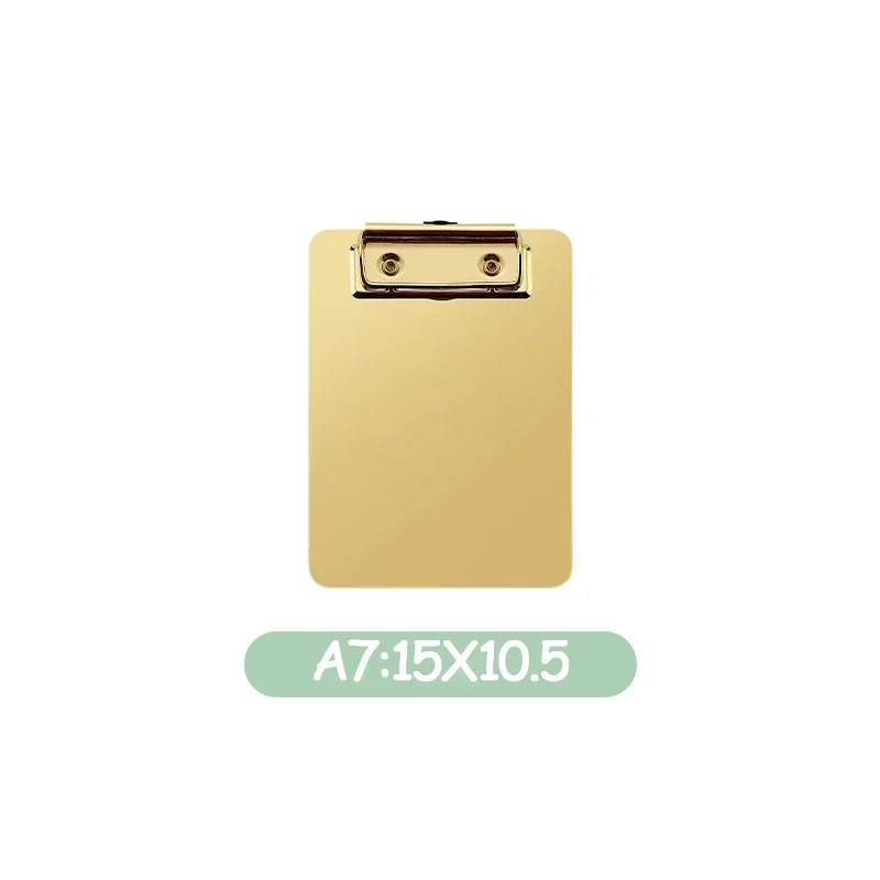 A4 A5 Metal Clipboard Golden Folder 430 Stainless Steel Clip Board