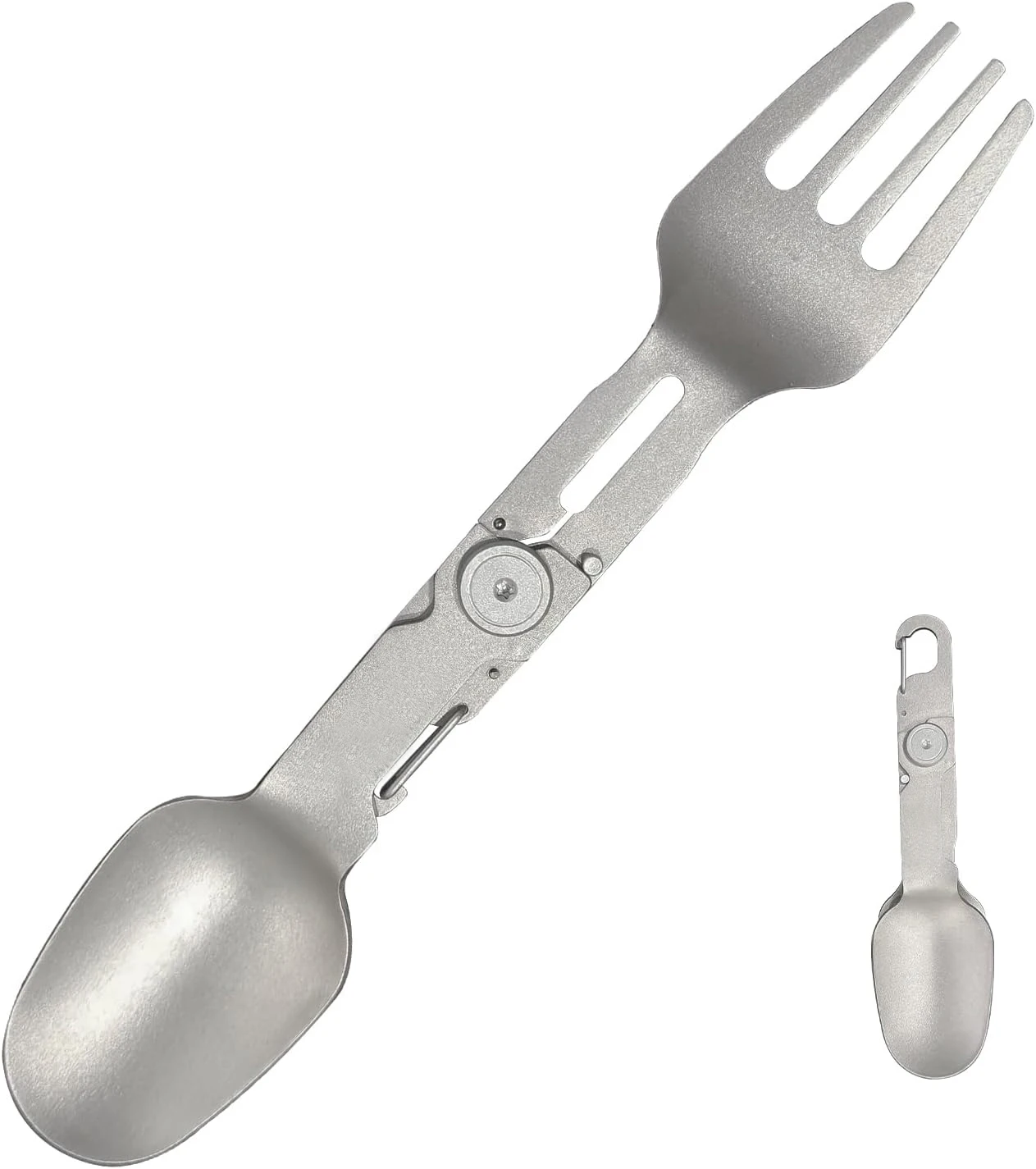 

Pure Titanium Outdoor Tableware Camping With Folding Spoon and Fork Combo,Perfect for Hiking,Camping,or Backpacking Trips