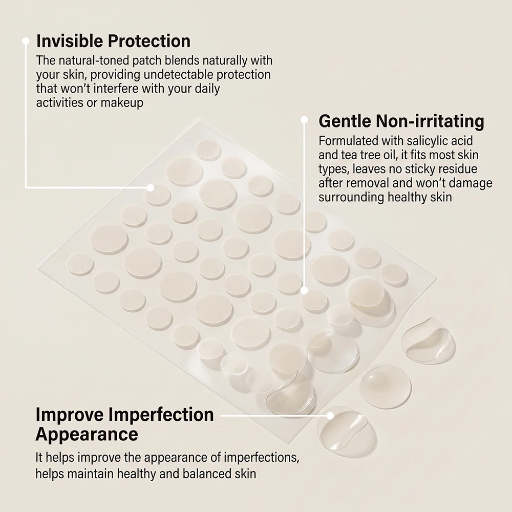 144pcs Invisible Waterproof Acne Patches Removal Pimple Anti-Acne Hydrocolloid Patches Spots Marks Concealer Repair Sticker