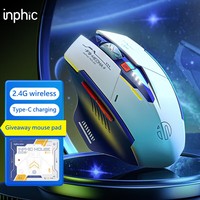 INPHIC F9 Wireless Mouse Rechargeable Silent Office Mouse Power Display Computer Notebook 2.4G Universal Portable Mecha Version