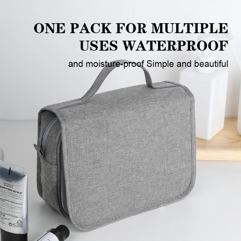 

Travel Toiletry And Bath Bag Storage Portable Large Capacity Waterproof Waterproof Bath Bag Features A Suspension Design