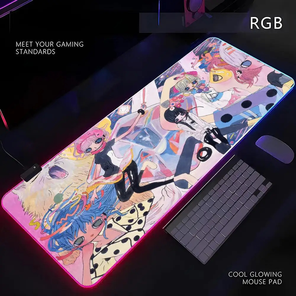 

Коврик для мыши Aya Takano RGB с LED-подсветкой, игровой коврик для мыши, периферийное устройство, коврик для компьютерного стола, XL коврик для мыши и клавиатуры