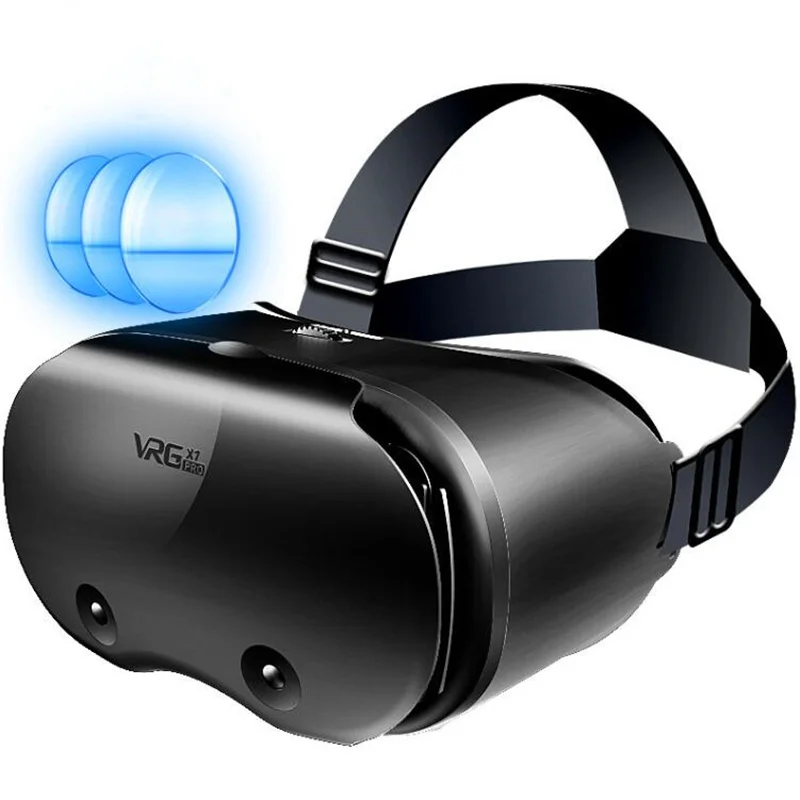 Originele VRGpro X7 VR Virtual Reality 3D-brildoos VR Google kartonnen helm voor IOS Android 5-7 "smartphone, draadloze rocker