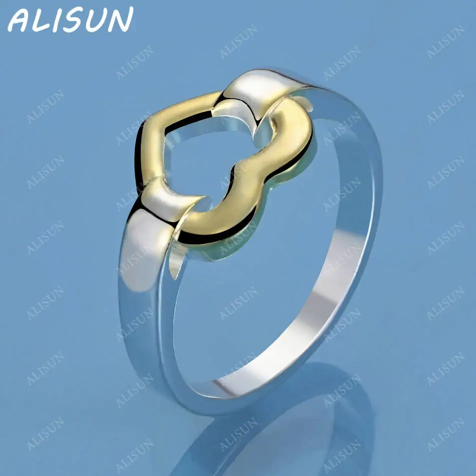 

ALISUN 925 Sterling Silver Hollow Heart Ring For Women Fashion Jewelry Charm Grace Noble Wedding Accessories