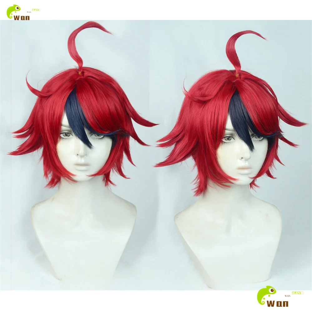 

Sumino Takumi Cosplay Wig Red Highlights Blue Black Short Wigs For Men Halloween Cosplay Anime Wig Heat Resistant Synthetic Hair