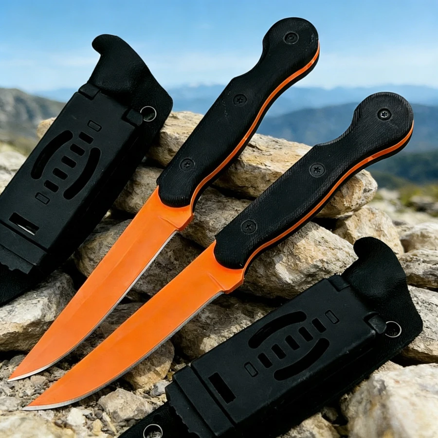 

Нож TO/PS Exploration Straight Knife, оранжевый, лезвие 7Cr13Mov, рукоять из черного G10, для активного отдыха, кемпинга, тактический, аварийный, для самообороны