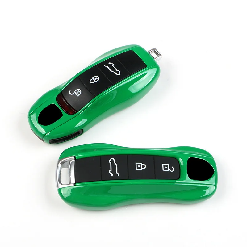 Suitable for Porsche Macan 718 Taycan 911 Panamera Camman Python Green Car Keycase 3-piece set