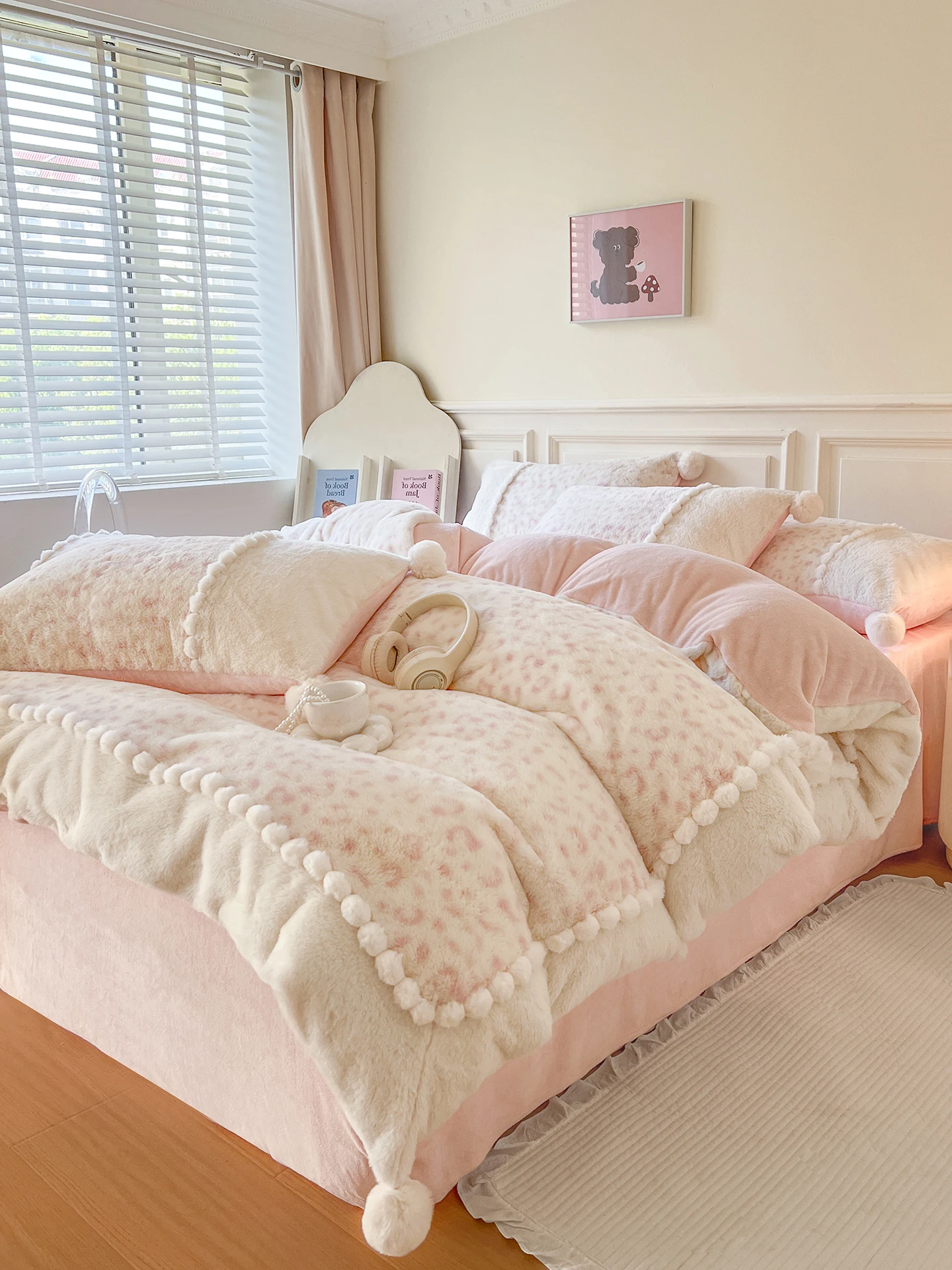 

Thickened Fleece Princess Style Bedding Set Winter Milk Velvet Four Piece Suite Double Sided Coral Fleece Duvet Cover Girls