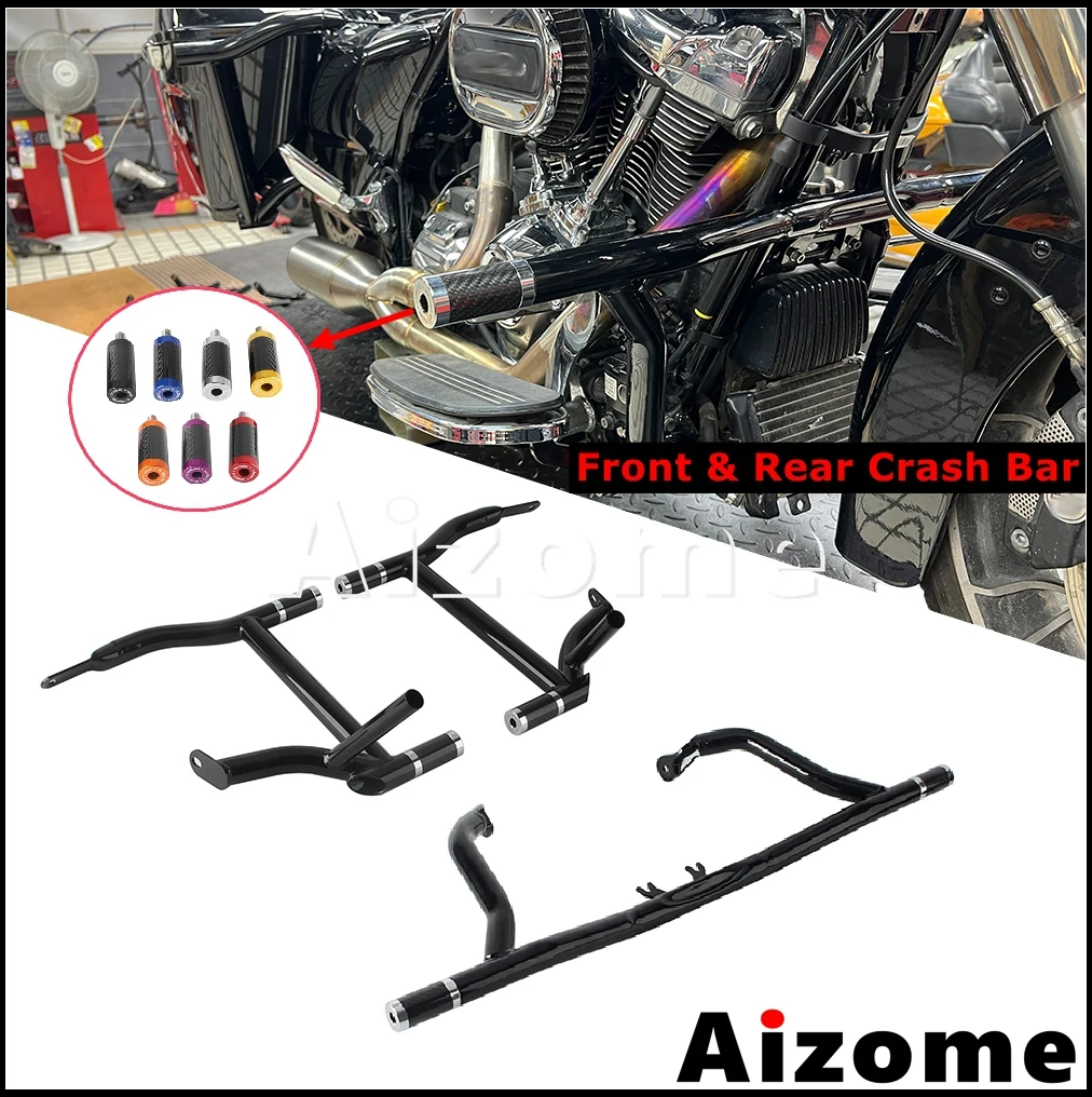 

Motorcycle Falling Protection Engine Guard Highway Bumper Crash Bar Rear SaddleBag Frame For Harley Road King FLHR FLHRC FLHP