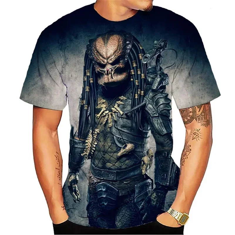 

Predator Graphic T Shirt For Men Fashion Streetwear Hip Hop 3d Printed Horror Movie Alien T-shirt Summer Casual Womens Clothing