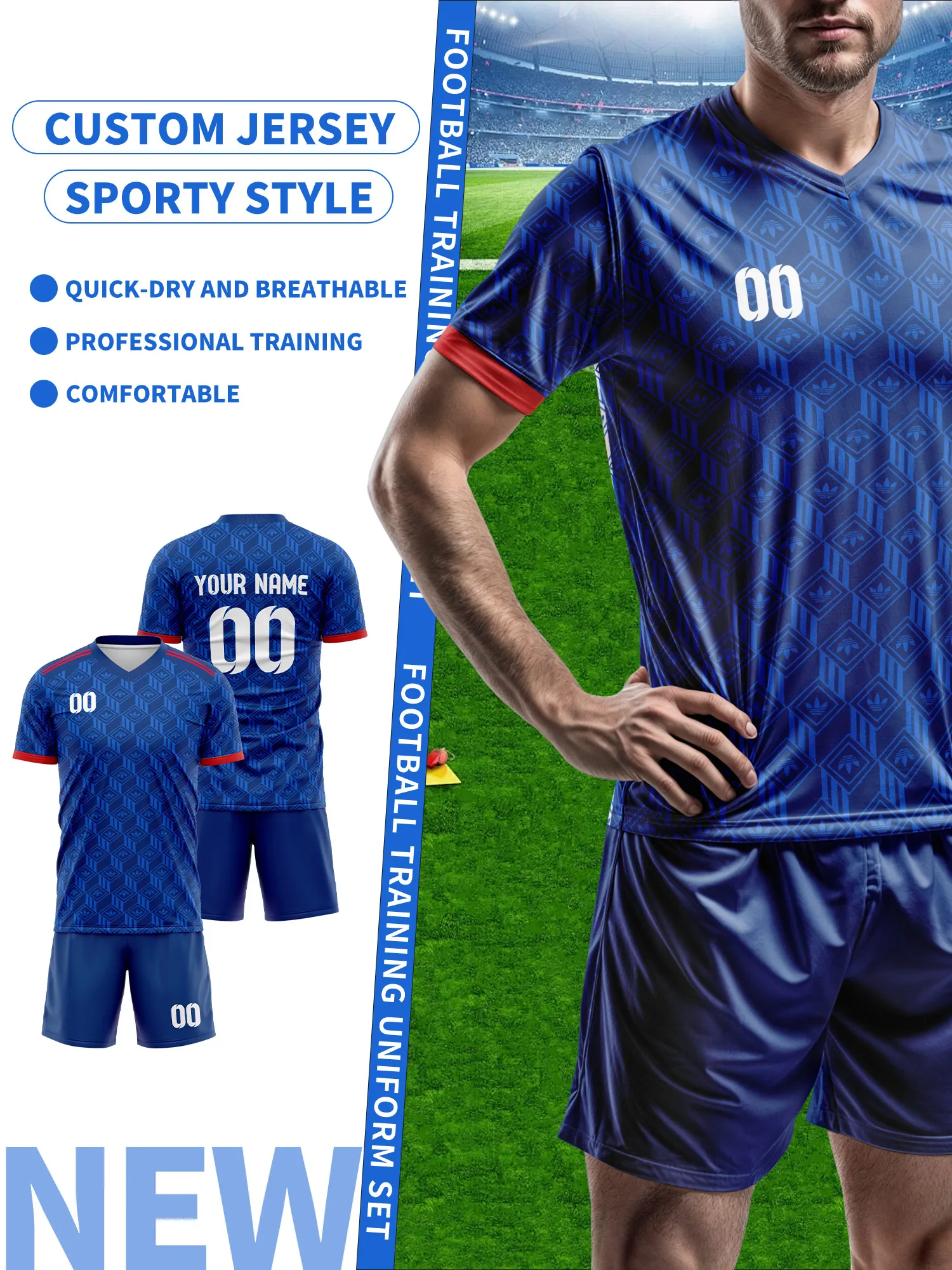 

Создайте свой собственный футбольный джерси | Индивидуальное имя и номер | Дышащая футболка для тренировок по футболу, модная футбольная форма на заказ