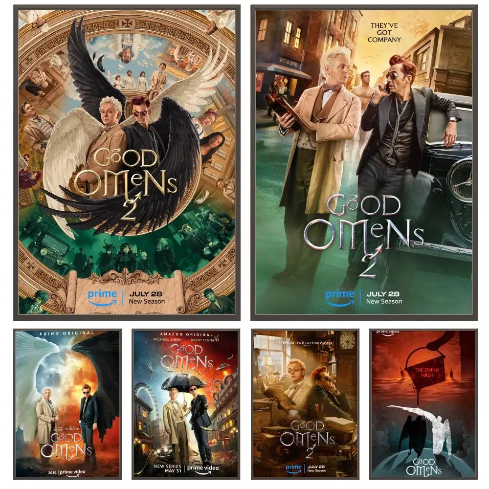 TV Series Good Omens Poster Versatile HD Waterproof Wall Art Self-Adhesive Decor for Any Space Ideal Gift