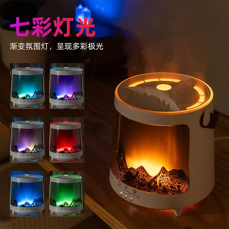 Cross-border explosion Aurora aromatherapy machine indoor desktop usb ultrasonic colorful lights jellyfish smoke ring
