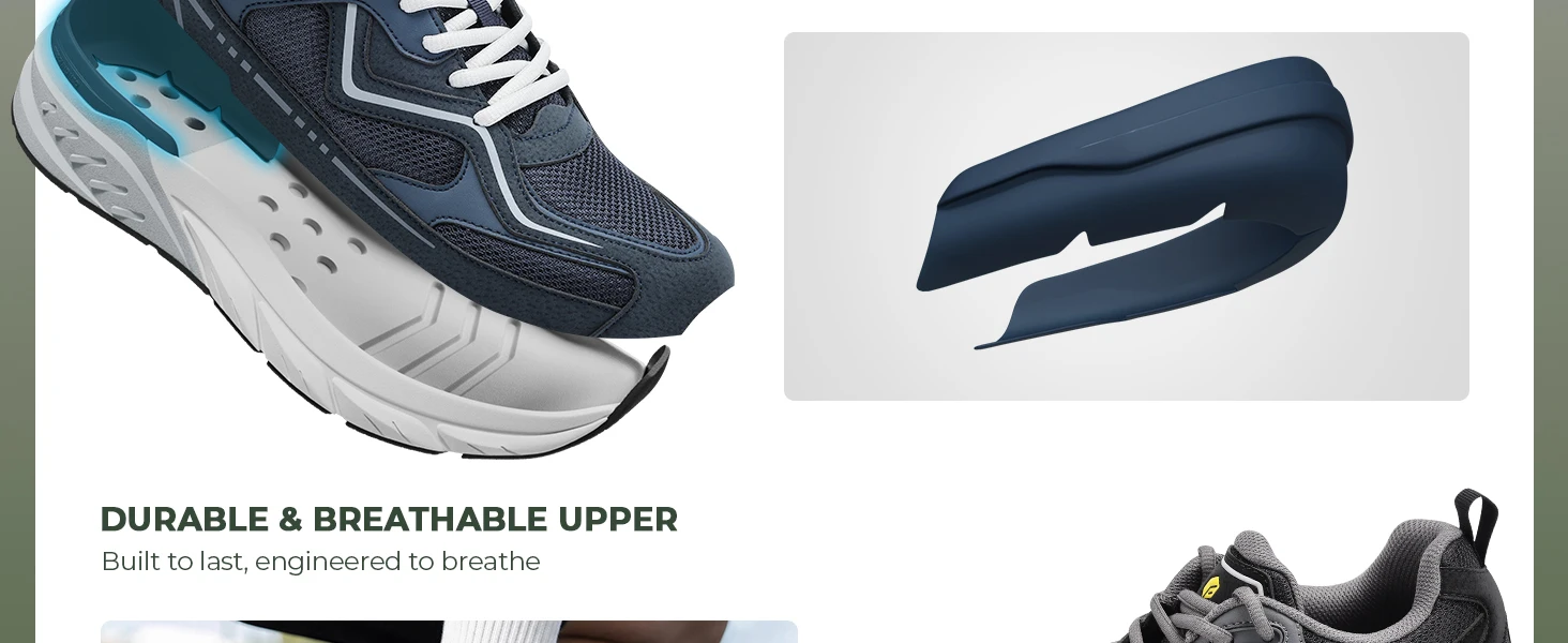 Fitville Herren-Wanderschuhe, extra breite Zehenpolsterung, lässige Sneaker für Herren, bequeme Sportschuhe für Herren, Fußgewölbestütze, Herbst – Detail 5