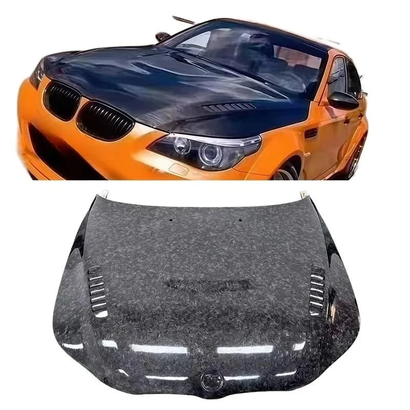 Lightweight Racing‑Style Carbon Fiber Engine Hood Bonnet Exterior Body Part Fit For E60 5 Series 2004‑2010