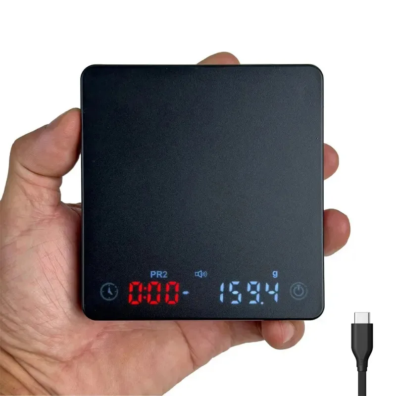 2026New Portable Coffee Scale Nano Coffee Scale with Timer Espresso Scale with Auto Peel Touch Sensor and Silicone Lid
