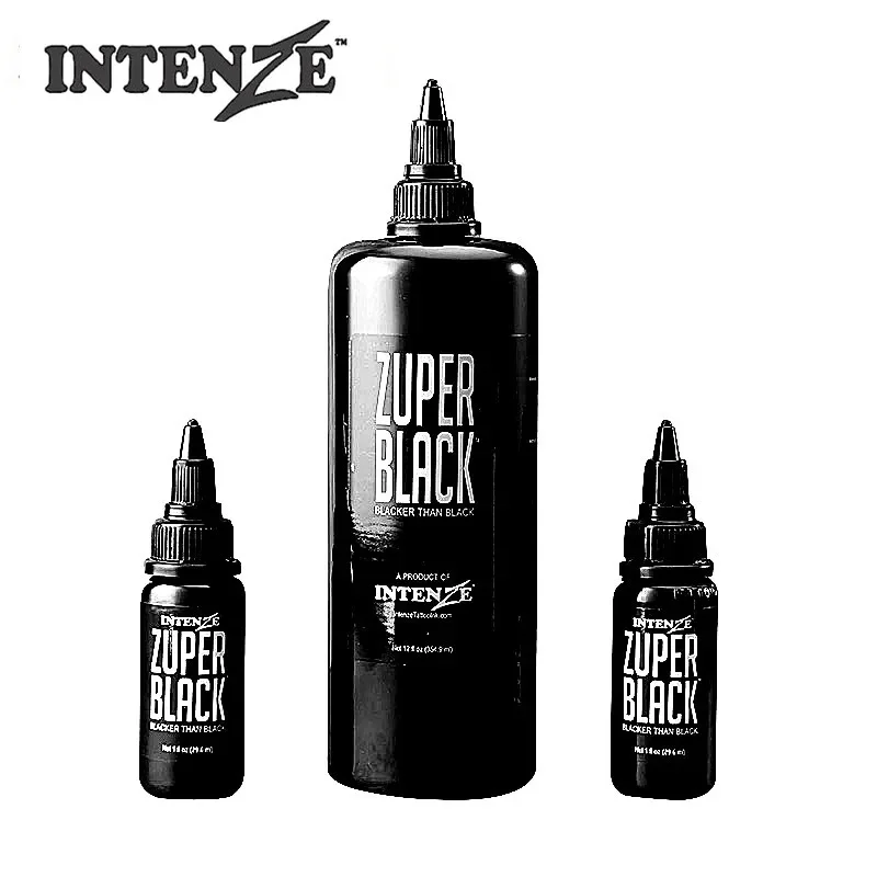 Zuper-Juego de tinta para Artista de tatuaje, tinta de tatuaje dinámica negra (360ML,120ML,60ML,30ML)