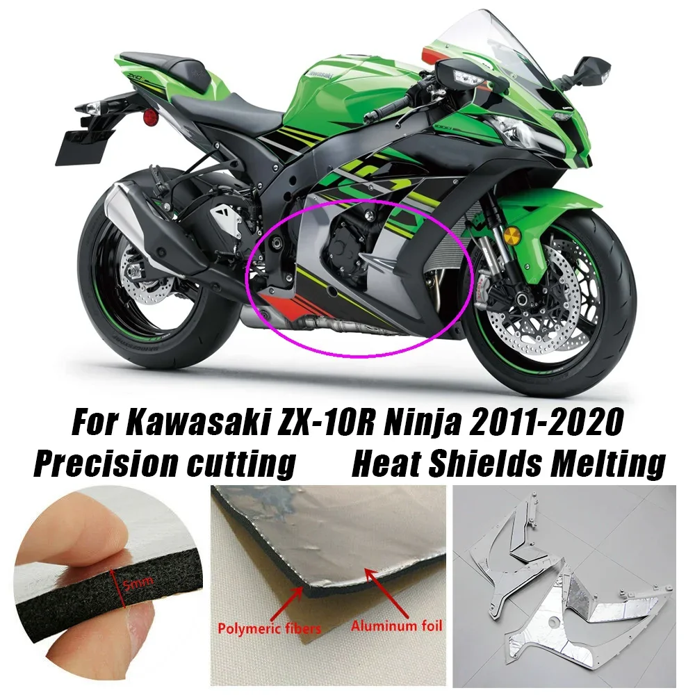 For Kawasaki Ninja ZX-10R ZX10R 2011-2019 Motorcycle Protective Heat-Insulating Film ABS Fairing Professional Heat Shield