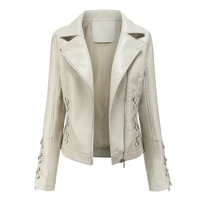 BTQWFD-chaquetas de motorista para mujer, abrigos informales de piel sintética, prendas de vestir de motocicleta con cremallera, novedad de