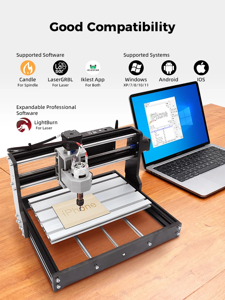 Neue Verbesserte CNC 3018PRO Router Lasergravurmaschine 3-Achsen GRBL-Steuerung Holzschneider Graviermaschine Fräsmaschine für PCB PVC DIY – Detail 6