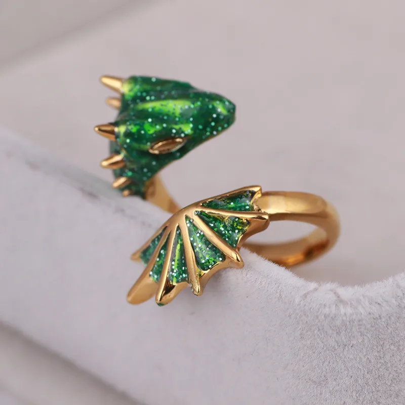 Jisensp Gothic Punk Drachenring für Männer, Retro Wikinger Tier Verstellbarer Fingerring für Frauen, Persönlicher Magischer Cooler Schmuck Geschenk – Detail 22