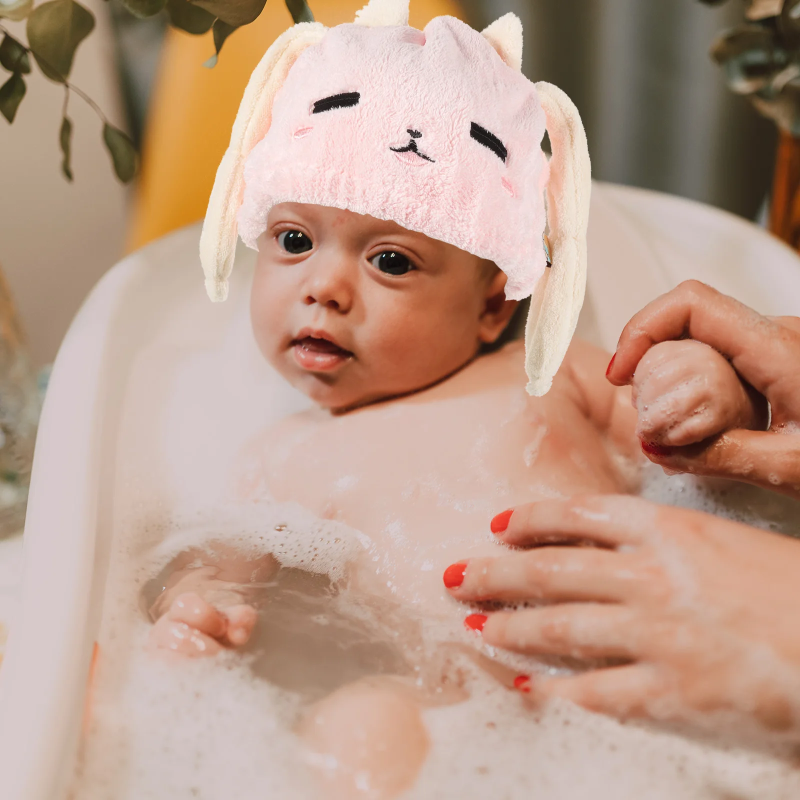 

Dry Hair Towel Wrap Cap Microfiber Absorbent Quick Drying Cartoon Ear Design For Kids Children Girls Rapid Drying Hair Towel