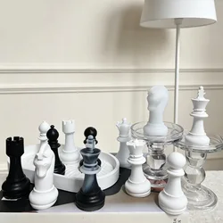 3D Chess Silicone Mold with Board - Cement Plaster Casting Mold, DIY Epoxy Clay/Resin Mold for Gypsum Cement