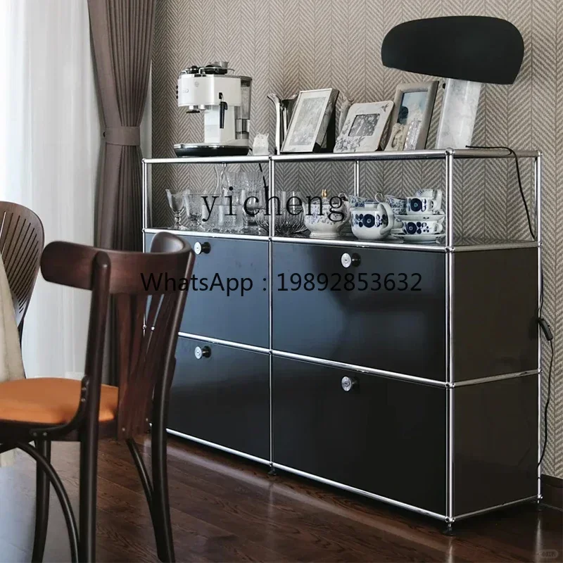 

GZ4-9 module combination stainless steel side cabinet modern simple TV storage chest cabinet bookcase