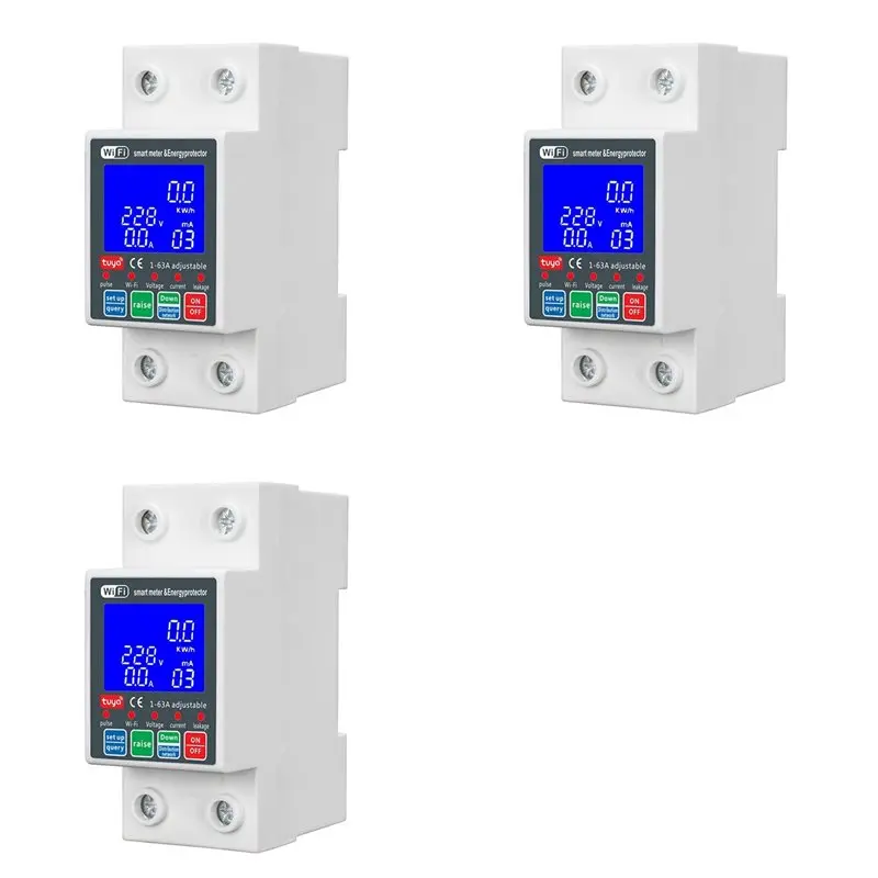 

НОВИНКА 2026: 3X НОВЫЕ Умные автоматические выключатели WTDZW-63A/N Tuya 220В с защитой от перенапряжения, тока и утечки, MCB, автоматический выключатель 63А, Wi-Fi