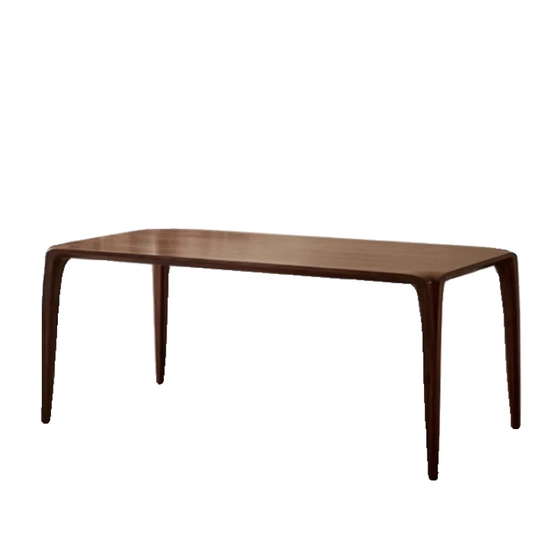 

all-black walnut solid wood simple light luxury living room rectangular large dining table Nordic ta ble