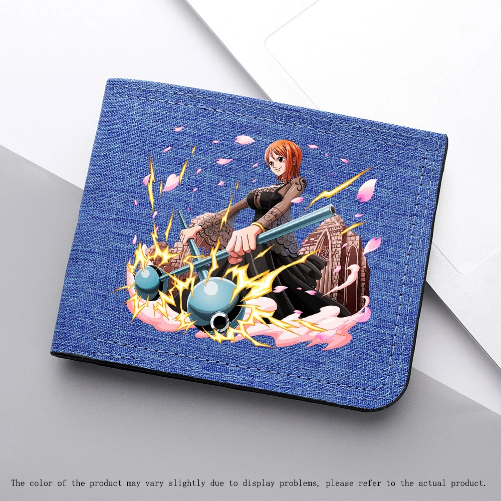 Portefeuille de périphériques d'animation une pièce, figurine d'anime Nami, court, pliable, grande capacité, porte-monnaie, porte-cartes pour hommes